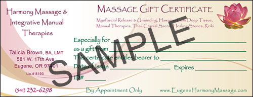 gift certificate for massage